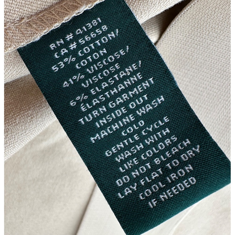 Lauren Ralph Lauren Ankle Pants High-Rise Khaki Stretch Straight Leg Women's 12 - Picture 4 of 10